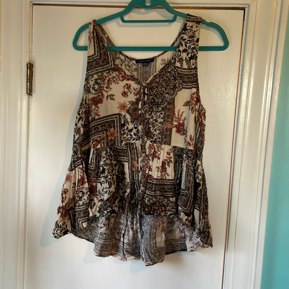 High-low floral top